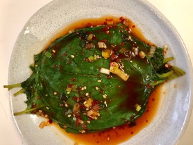 エゴマの葉の醤油煮付