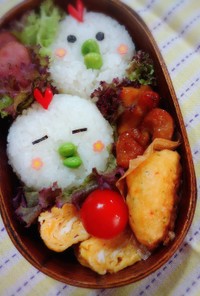 ＊超簡単キャラ弁＊とり弁2