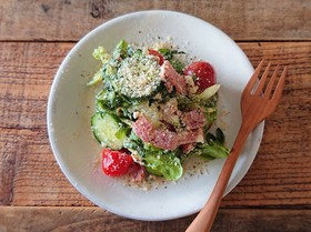 夏野菜消費に。夏野菜と豆腐のサラダ
