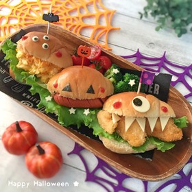簡単&可愛いハロウィンサンド☆キャラ弁