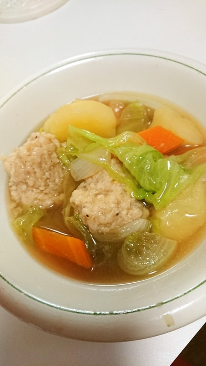 ★ふわふわ鶏団子の野菜スープの画像