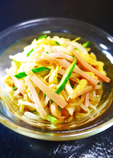 簡単副菜★もやし卵ハム胡瓜で冷やし中華風の写真
