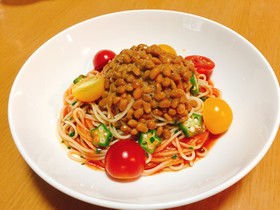 美肌!納豆ネバネバ野菜冷製カッペリーニ