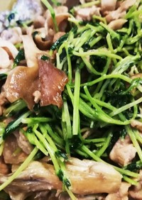 豚肉&豆苗&舞茸の醤油マヨ炒め❤️簡単☆