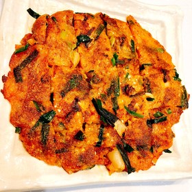 ツナキムチの豆腐チヂミ