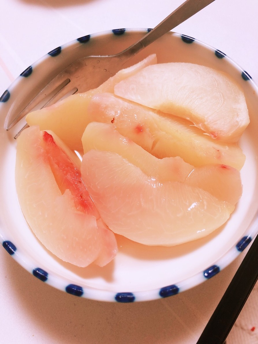 硬い桃で作る桃缶風の画像