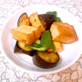♡厚揚げと夏野菜の甘辛炒め♡