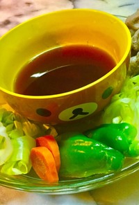 No2293蒸し野菜と豚肉ニンニクポン酢