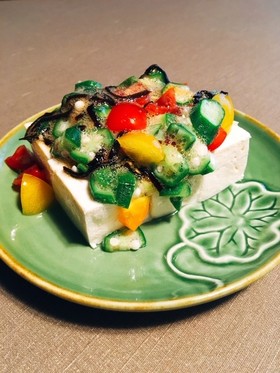 トマトおくら冷奴【夏の薬膳】