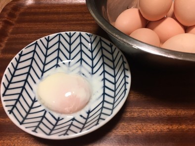 温泉たまごを作り置き☆買いたての卵での写真