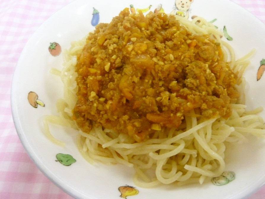 【学校給食】大豆のミートソーススパゲティの画像