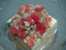 トマトと大葉のフレンチ冷奴