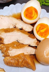 電子レンジで簡単！鶏ハムと煮卵