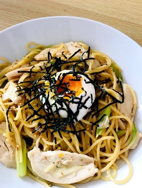 簡単☆ネギとチキンの和風パスタ
