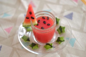 スイカの葛プリン