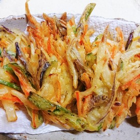 みょうがと夏野菜のかき揚げ