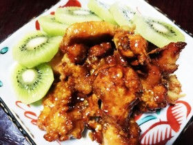 貴女風味で黒酢胸肉甘酢あんかけ