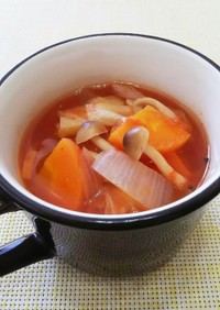 野菜たっぷり簡単ミネストローネ風スープ。