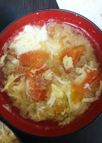トマトとふわふわ卵のお味噌汁☆
