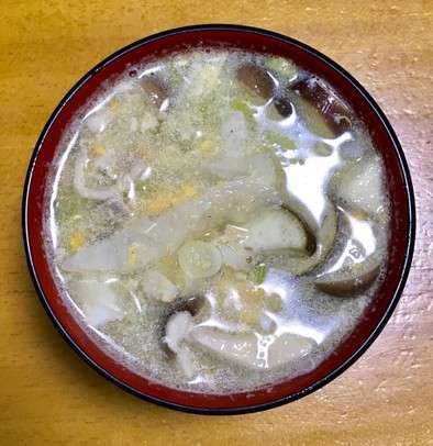 冷しゃぶの茹で汁のスープの写真
