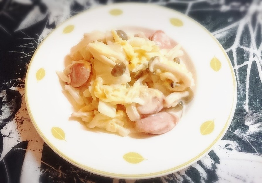 ♡白菜と玉ねぎとウインナーのマヨ炒め♡の画像