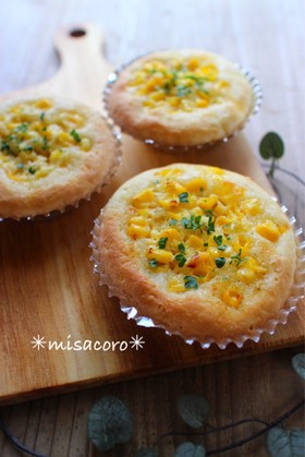 mホットケーキミックスでコーンマヨパン