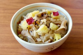 【炊飯器】さつま芋と舞茸の炊き込みごはん