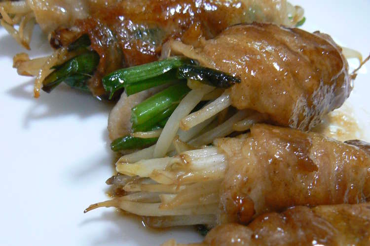 にらもやしの豚肉巻き レシピ 作り方 By 単 クックパッド 簡単おいしいみんなのレシピが359万品