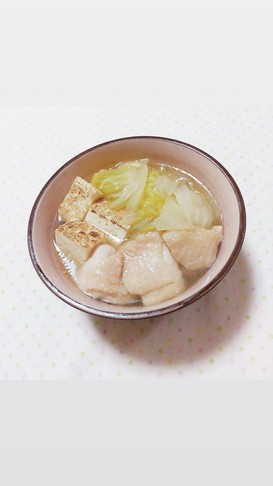 簡単ヘルシー♡鶏肉と焼豆腐と白菜の煮物