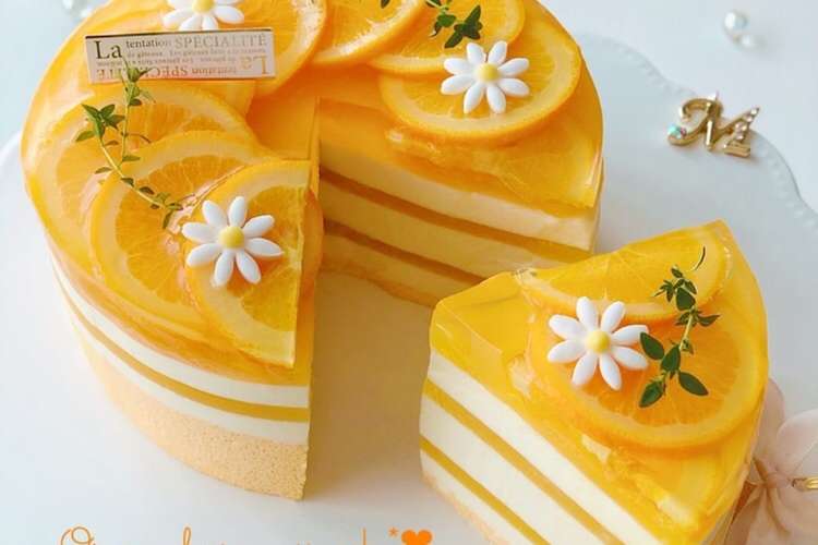 しましまオレンジ チーズムースケーキ レシピ 作り方 By もえcafe クックパッド