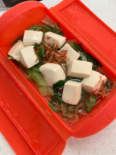 ルクエで豆腐と青梗菜のとろみ煮の写真