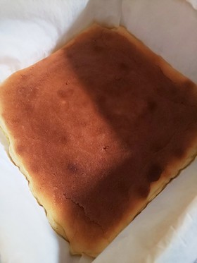 新聞紙型で、チーズケーキ