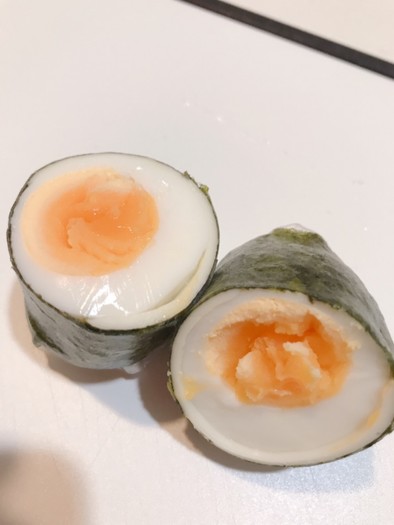 お弁当に簡単時短＊茹で卵の海苔チーズ巻きの写真