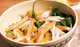 レンジで簡単!サツマイモとカニカマサラダ