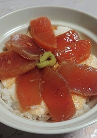 マグロ漬け山かけ丼(簡単に美味しく)