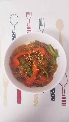 ピーマンたちと春雨の炒め物