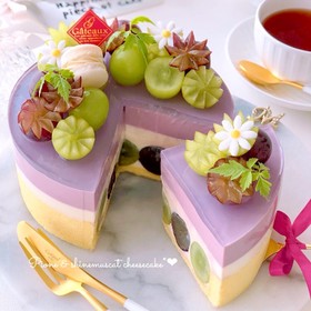 贅沢ぶどうのレアチーズケーキ♡