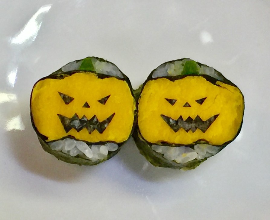 寿司型・模様巻き(ハロウィンかぼちゃ)の画像