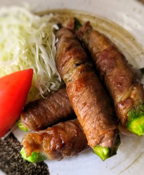 オクラの豚巻き生姜焼き風味 お弁当おかず
