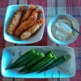 ディップ風マヨネーズソースエビフライ