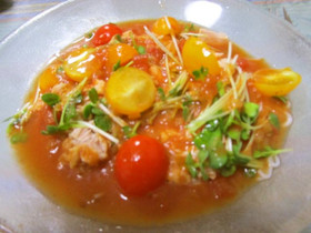 そうめんを冷製スープで