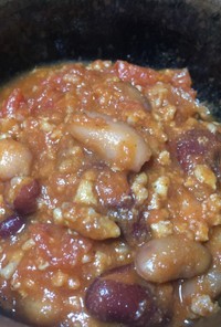 ミックス豆とひき肉のトマト煮込み