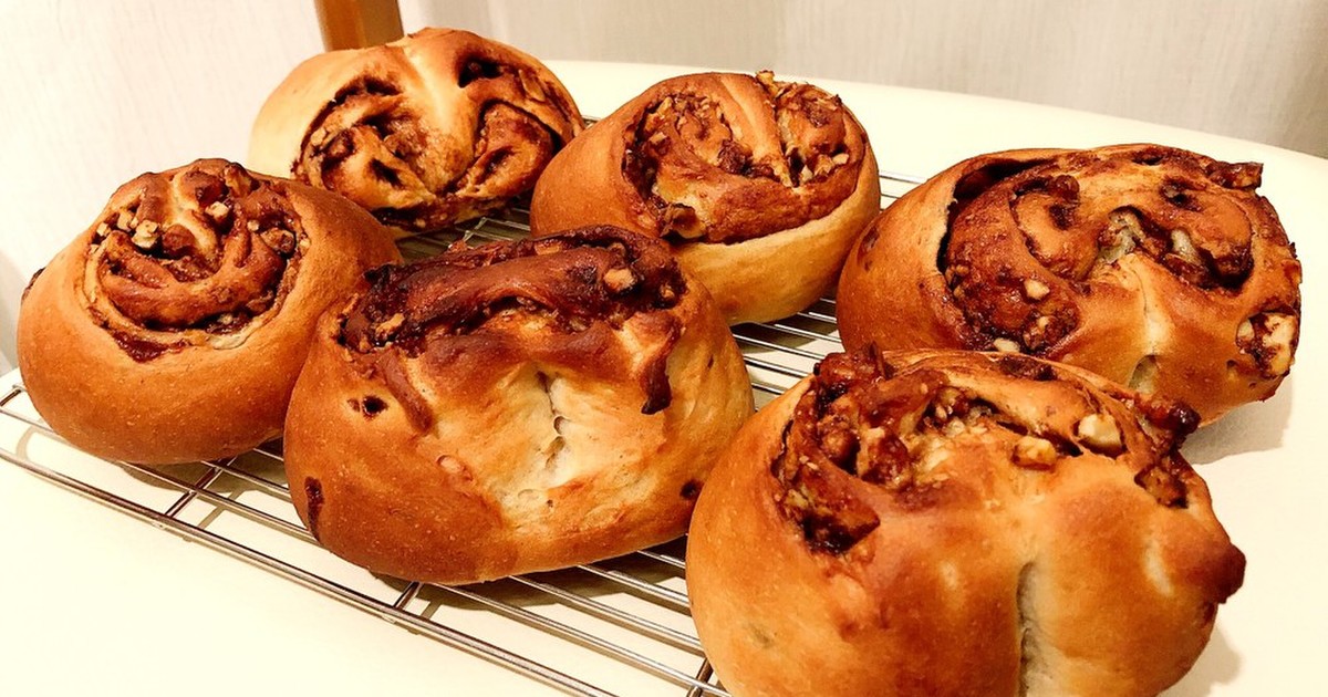 砂糖不使用のシナモン渦巻きパンのレシピ