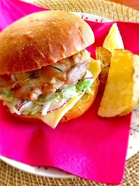 手づくりハンバーガー☆ハーブチキンサンド
