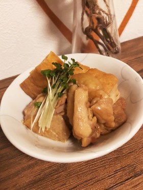 市販タレで時短♡厚揚げと鶏肉の生姜風煮物