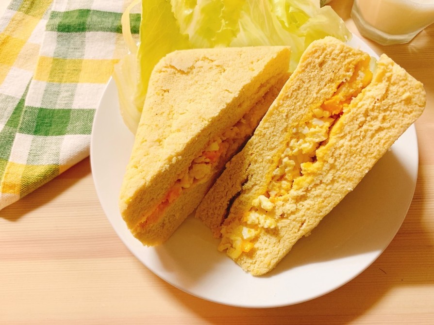 レンチンでおからパンのたまごサンドイッチの画像