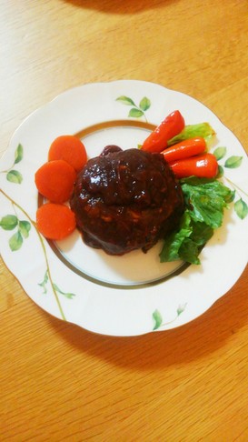 ドタバタ小学生の朝食 高野豆腐ハンバーグ