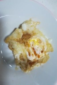 生卵で天ぷら