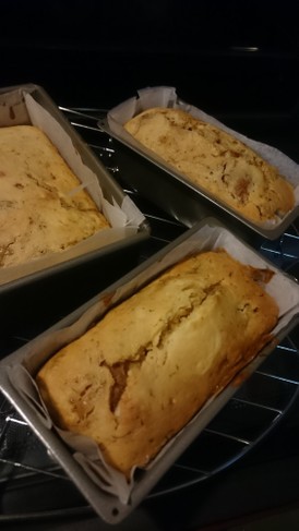 試作中★カラメルタブレットでバナナケーキ
