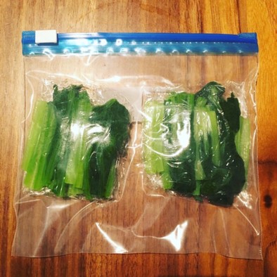 小松菜の冷凍保存の方法の写真